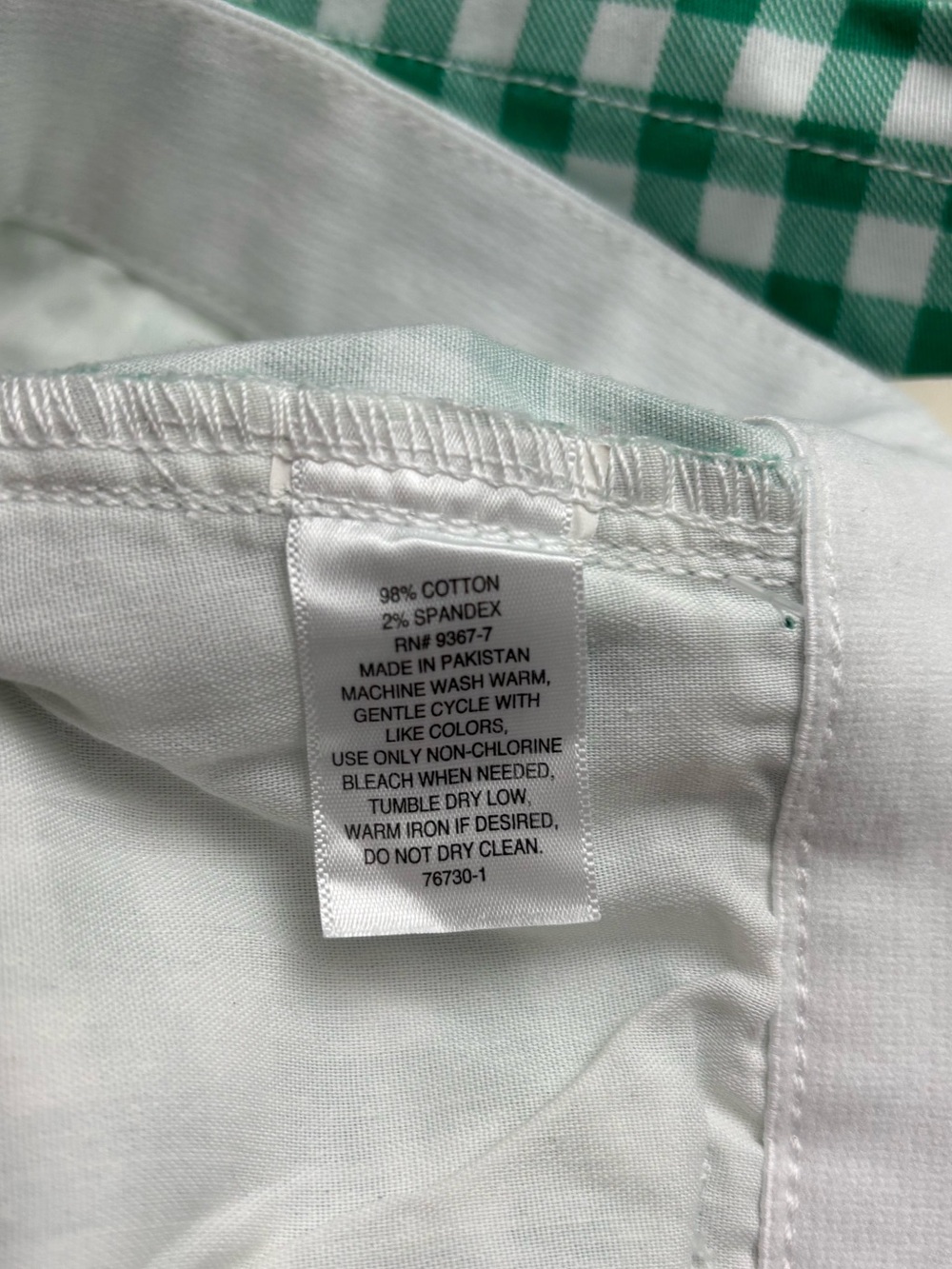 St. John's Bay Women’s Green and White Gingham Bermuda Shorts, Size: 16, NWT - Picture 5 of 7